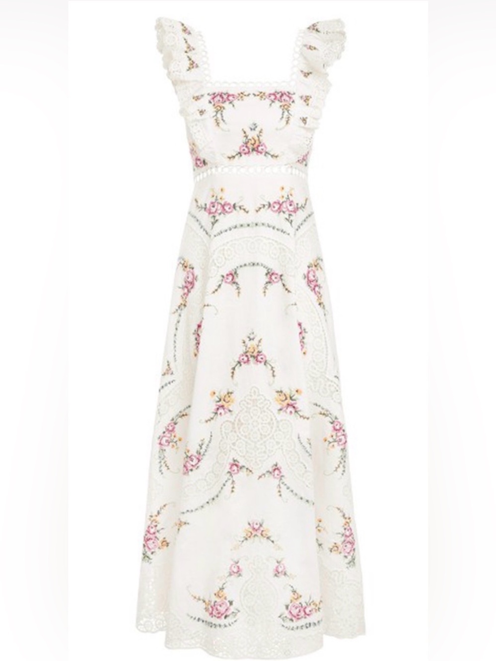 Zimmermann Allia Cross Stitch Dress in Ivory